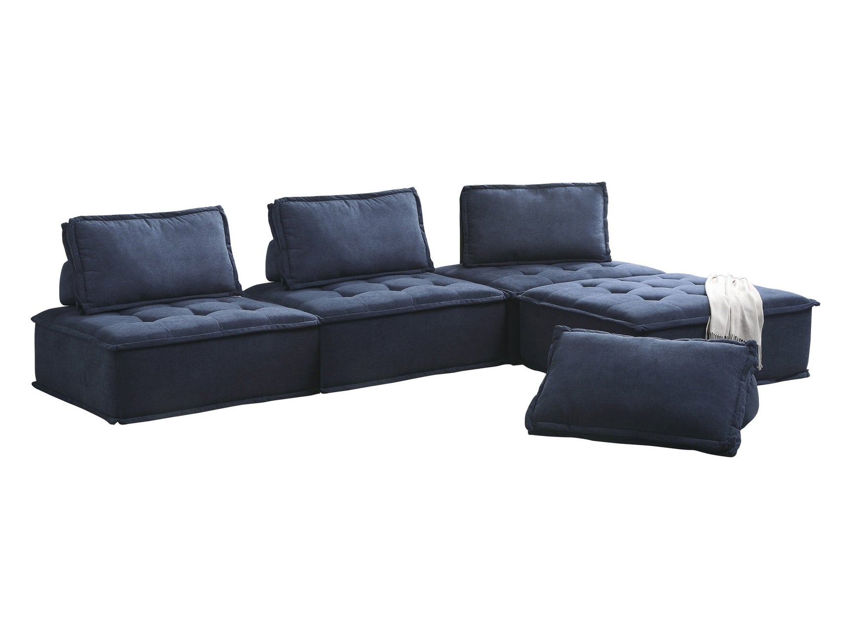 Ulrich Blue 4-Piece Modular Sectional - Ornate Home