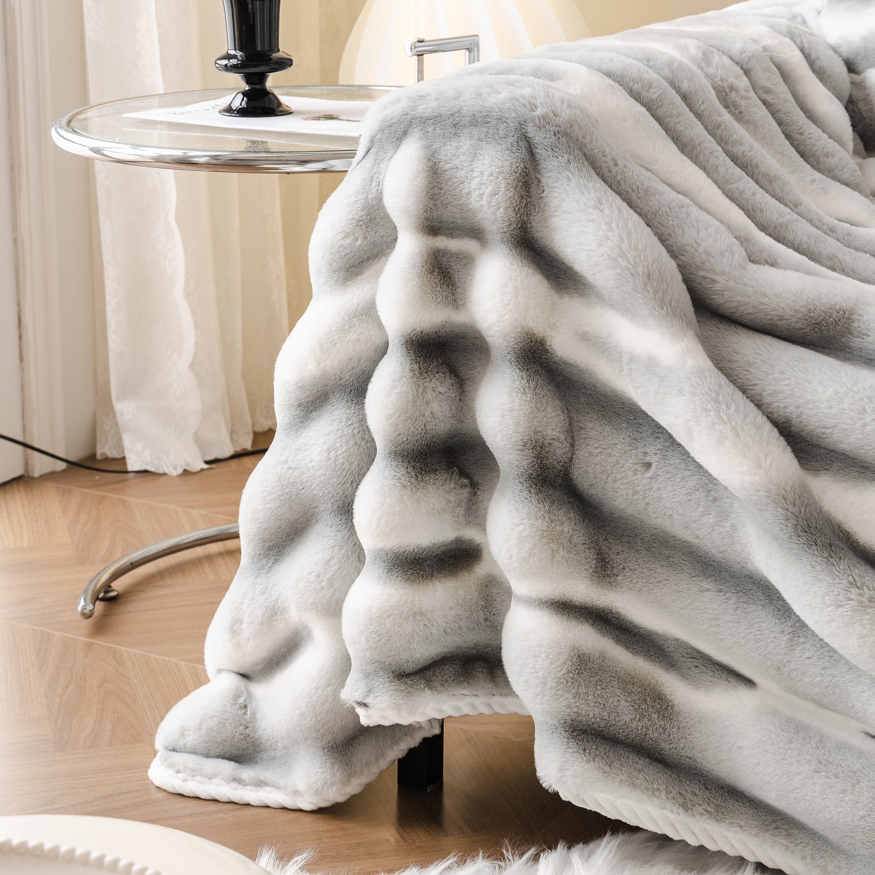 Ultra Soft Faux Fur Couch Cover – Large, Fluffy, and Elegant Sofa Throw Blanket - Ornate Home
