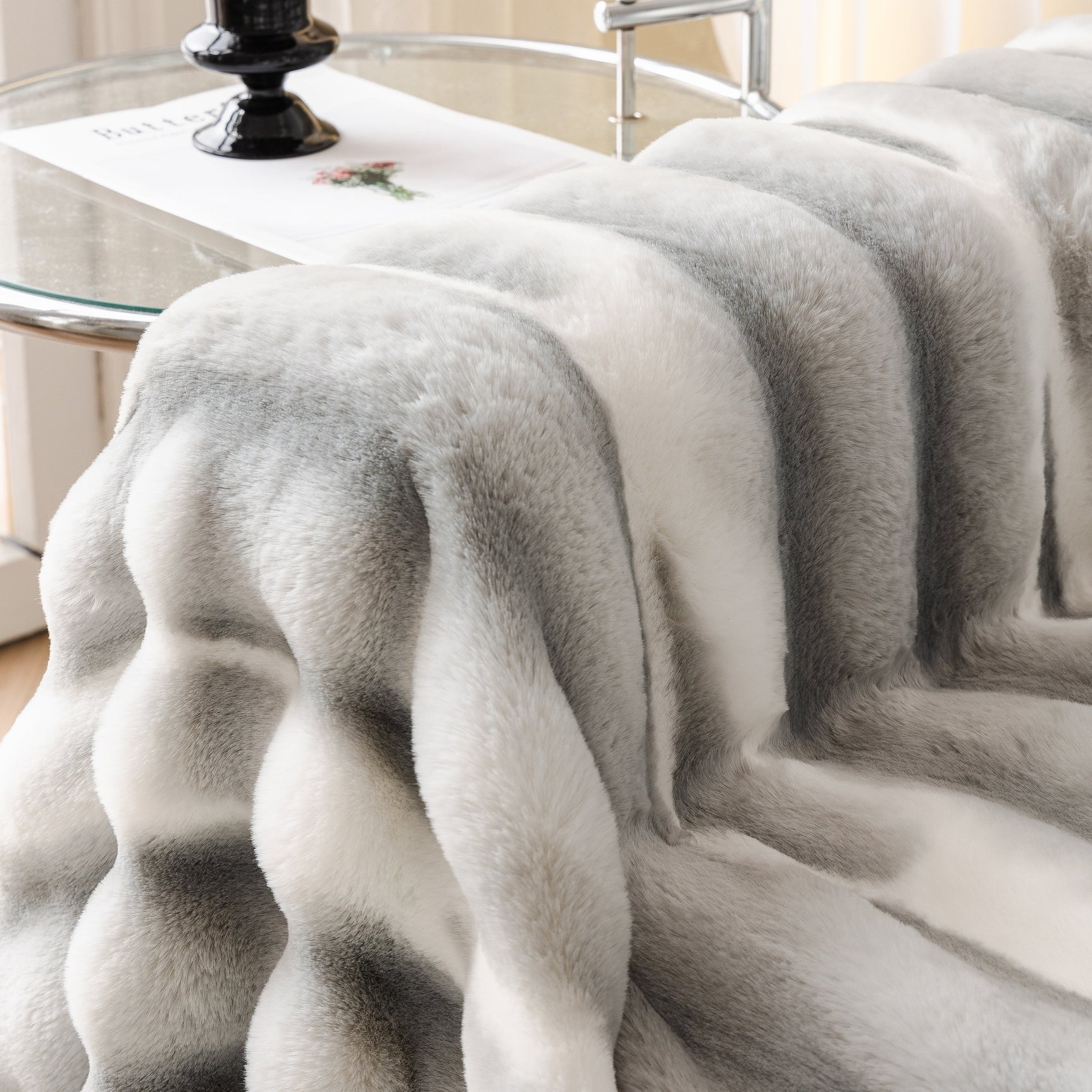 Ultra Soft Faux Fur Couch Cover – Large, Fluffy, and Elegant Sofa Throw Blanket - Ornate Home