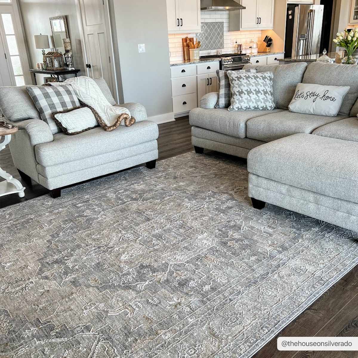 Ulubey Distressed Gray Thick Luxe Area Rug - Ornate Home