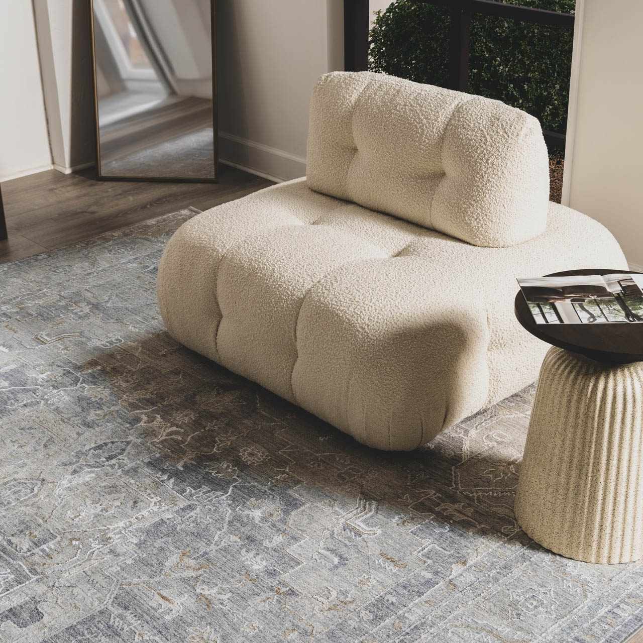 Ulubey Distressed Gray Thick Luxe Area Rug - Ornate Home