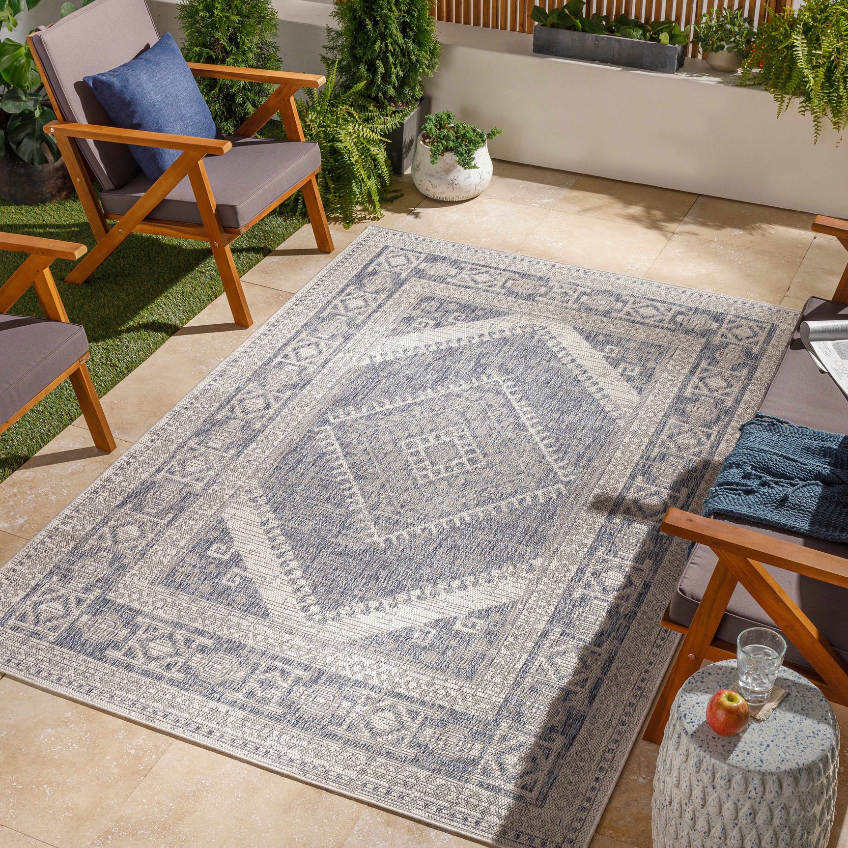 Umraniye Gray Outdoor Area Rug - Ornate Home