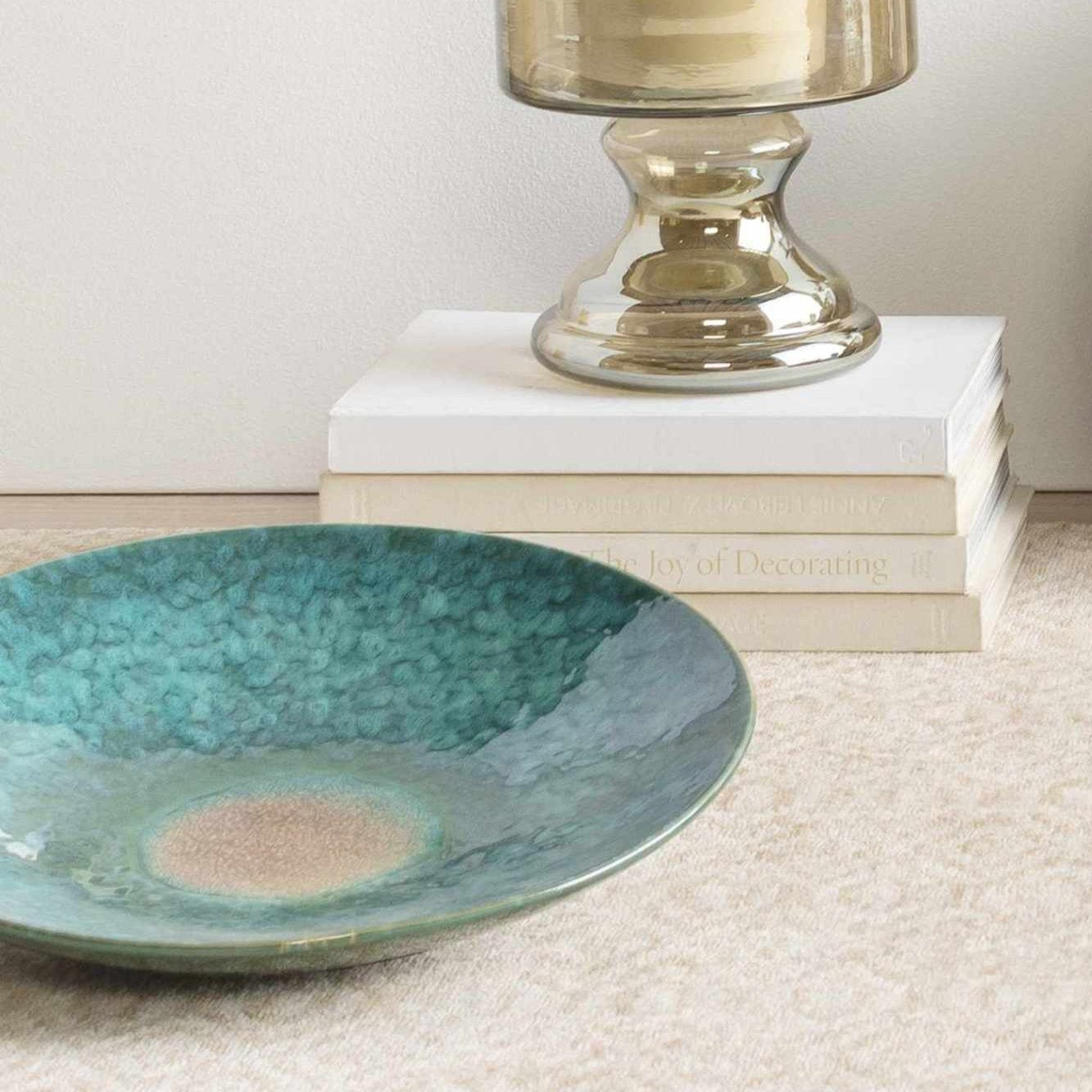 Uncasville Green Ceramic 15" Decorative Plate - Ornate Home