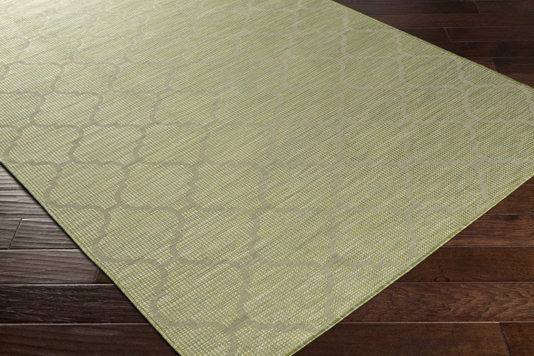 Unique Outdoor Trellis Area Rug, Olive Green - Clearance - Ornate Home
