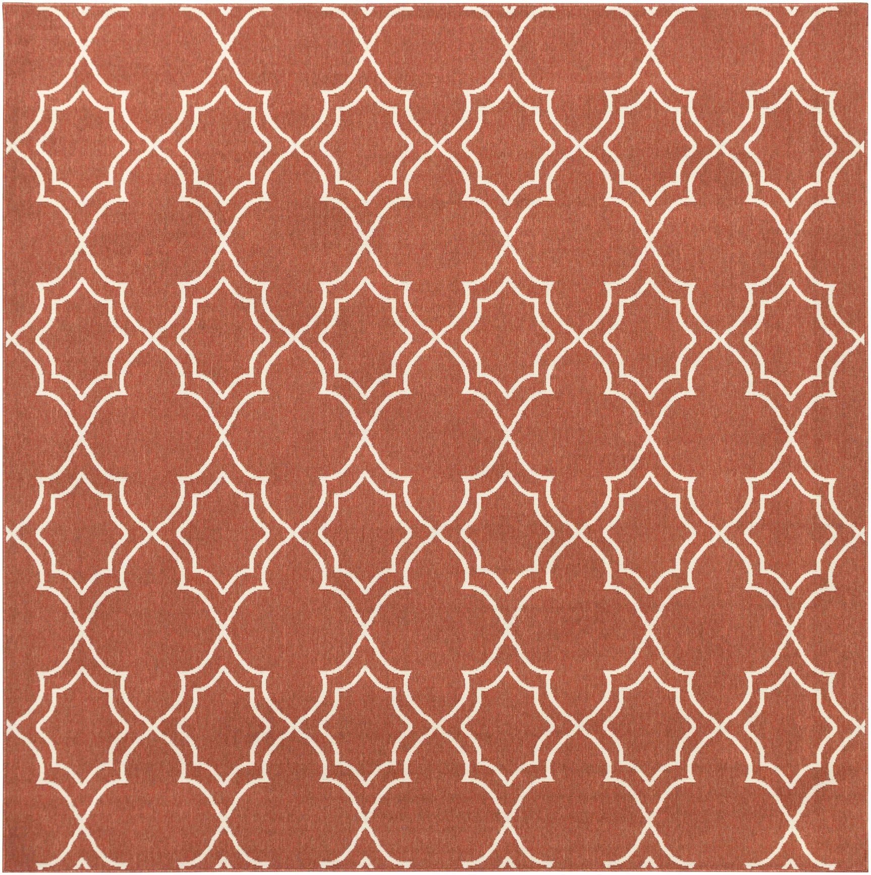 Unique Rust Red Lattice Trellis Outdoor Rug - Clearance - Ornate Home
