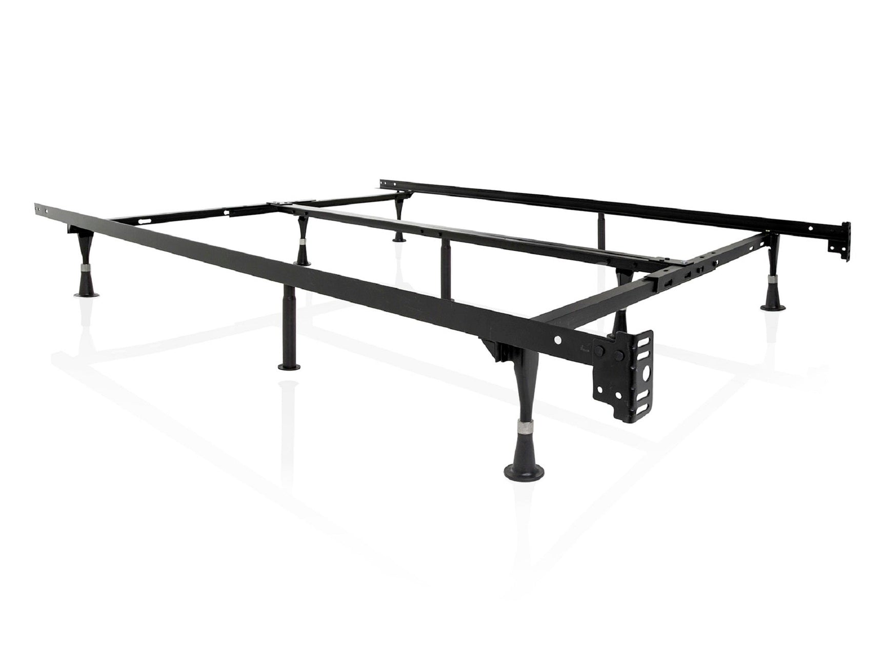 Universal Black Bed Frame w/ Reinforced Glides - Ornate Home