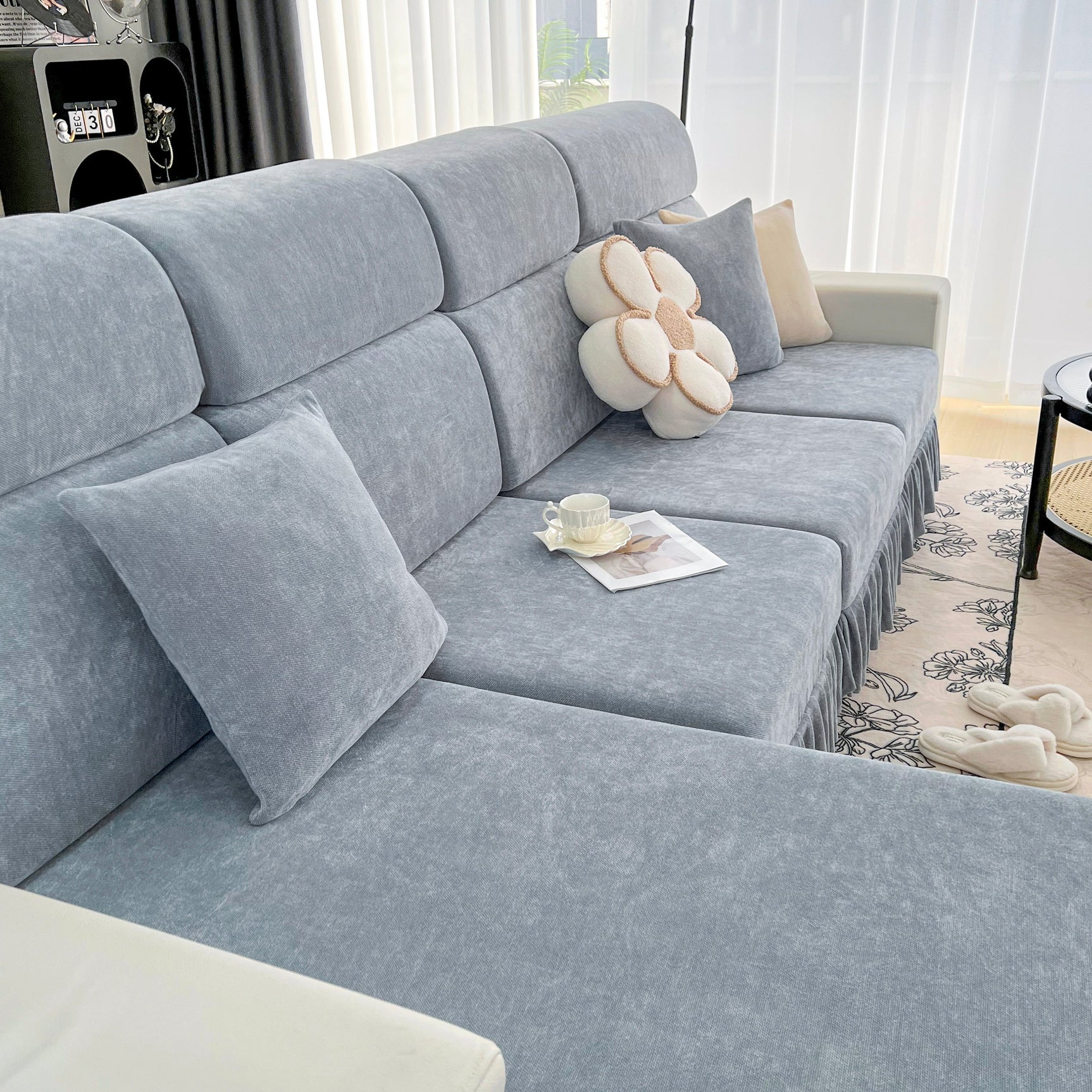 Universal Elastic Skirt Sofa Slipcover, Stretch Sofa Cushion Cover For Bedroom Office Living Room - Ornate Home