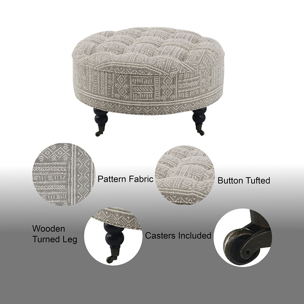 Upendo Ottoman W/Caster - Ornate Home
