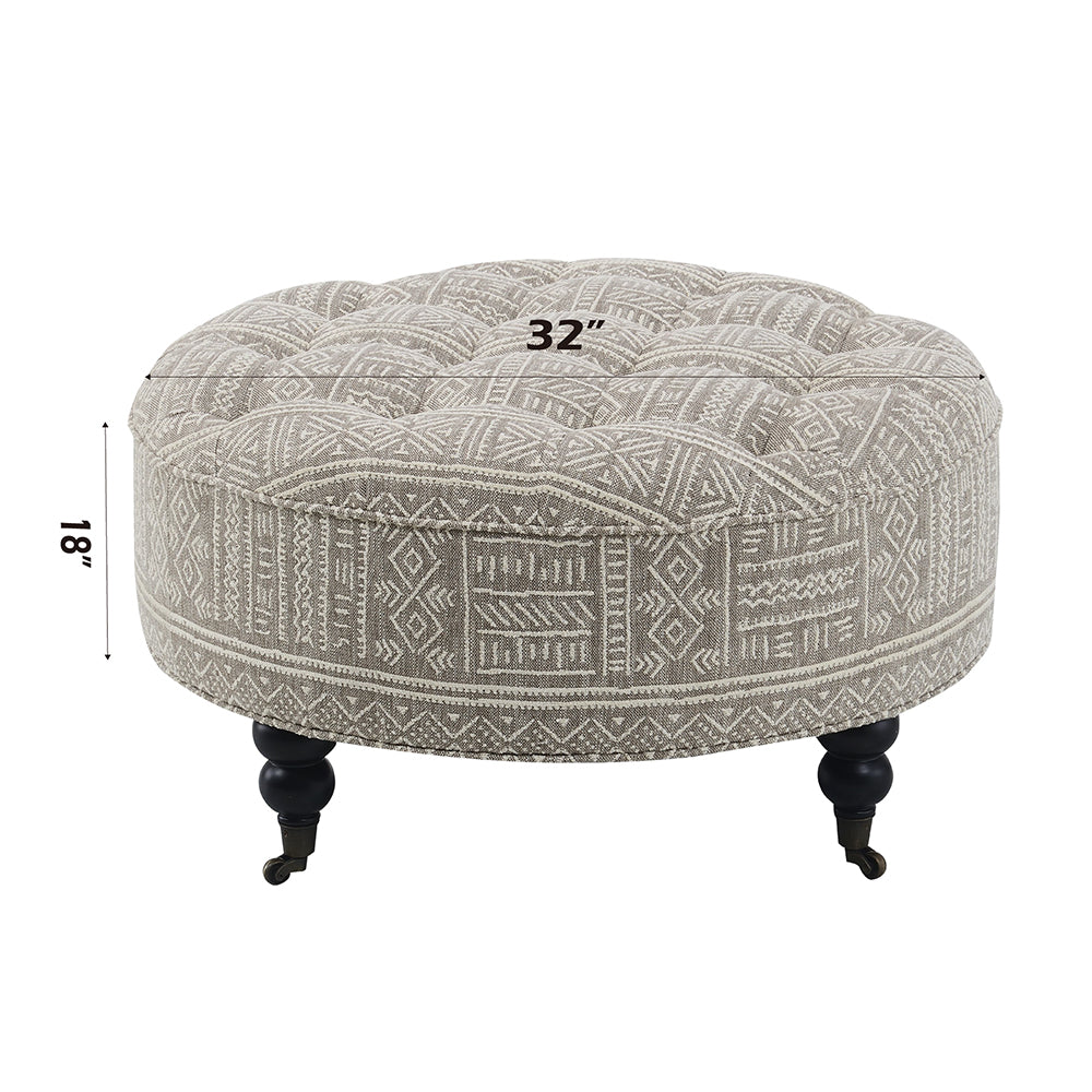 Upendo Ottoman W/Caster - Ornate Home