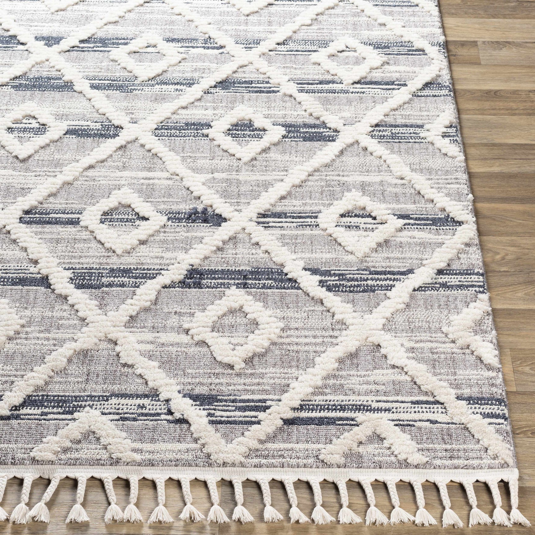 Upham High/Low Pile Rug with Tassels - Clearance - Ornate Home