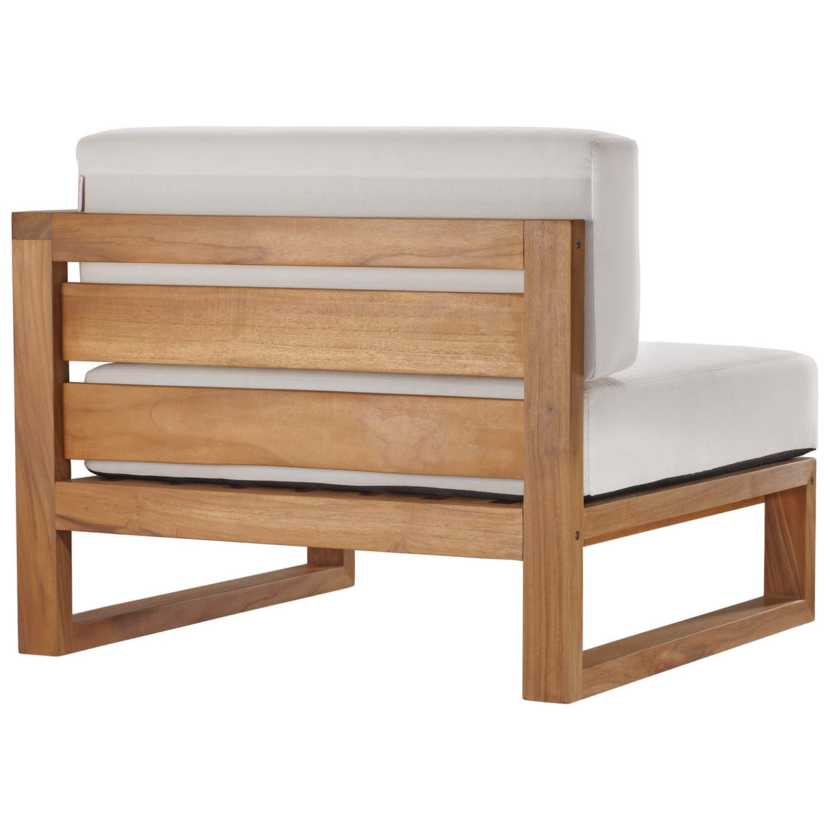 Upland Natural/White 3-Piece Outdoor Patio Teak Wood Sectional Sofa Set - 68x68" - Ornate Home