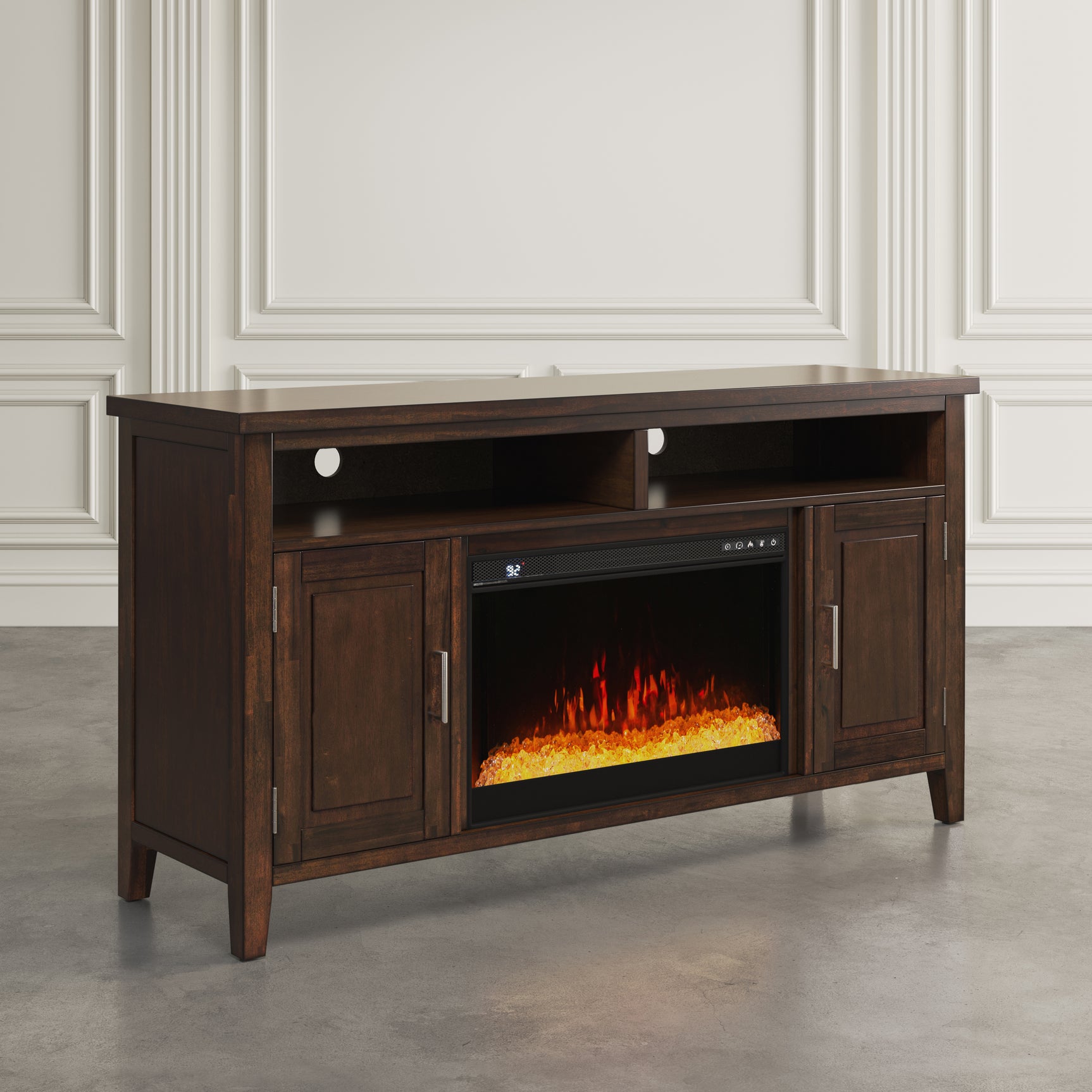 Urban Icon Merlot 60 Fireplace w/ Crystal Display - Ornate Home