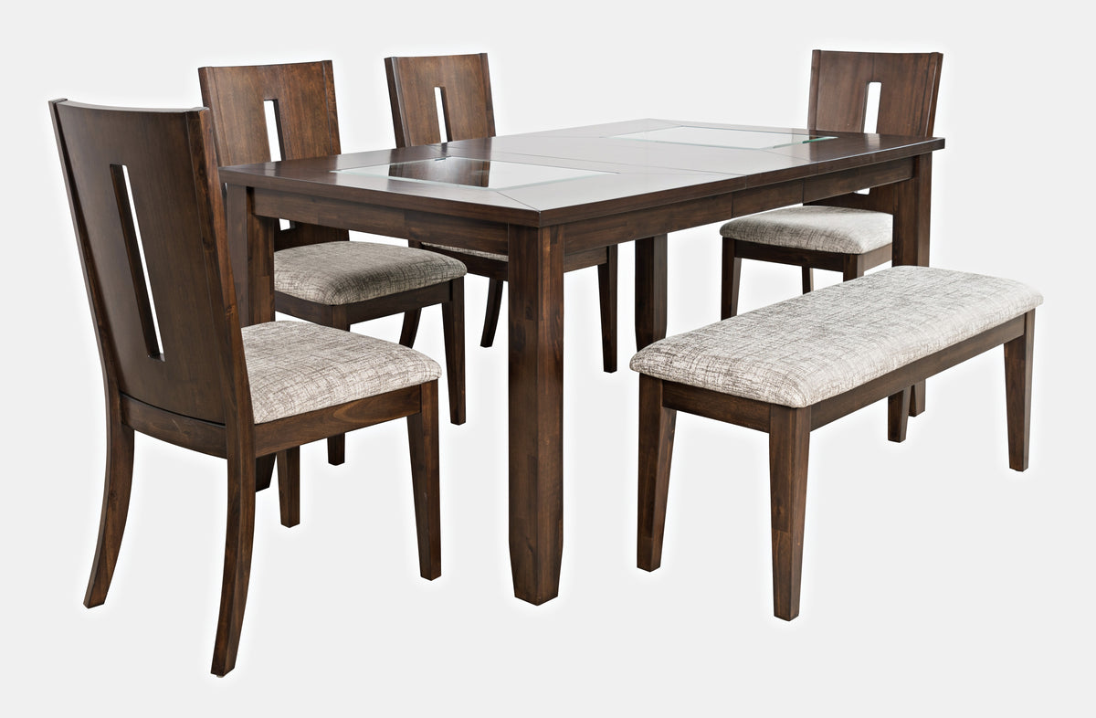 Urban Icon Merlot Ext Dining Table w/ 4 Chairs, Bench - Ornate Home