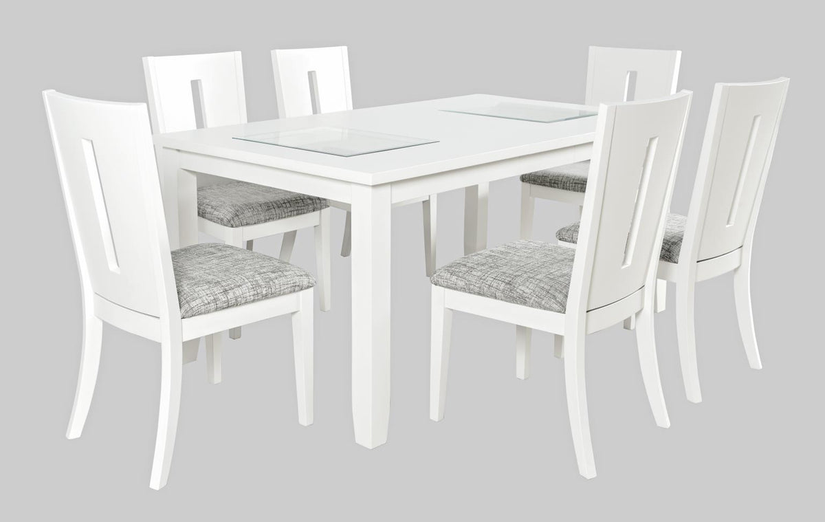Urban Icon White Ext Dining Table w/ 4 Chairs - Ornate Home