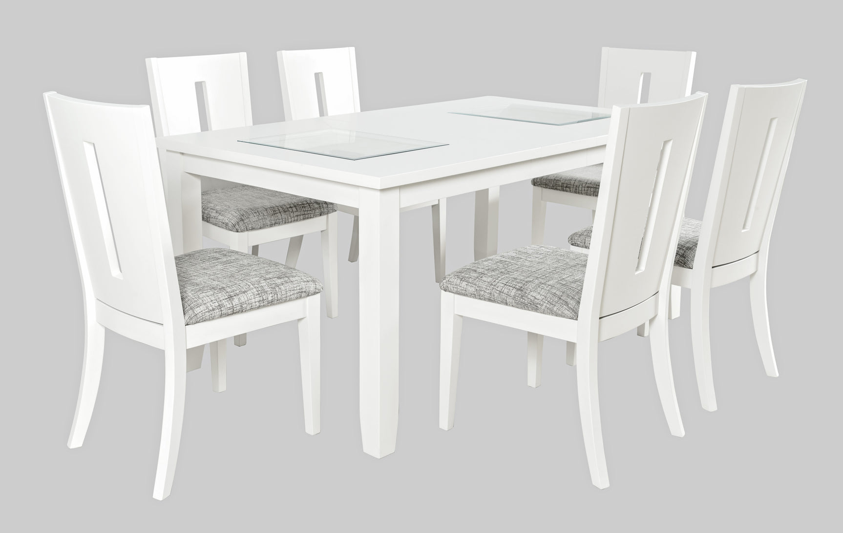 Urban Icon White Rect. Ext Dining Table w/ 6 Chairs - Ornate Home