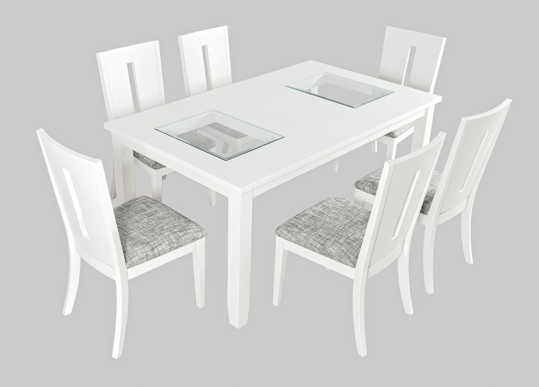 Urban Icon White Rect. Ext Dining Table w/ 6 Chairs - Ornate Home
