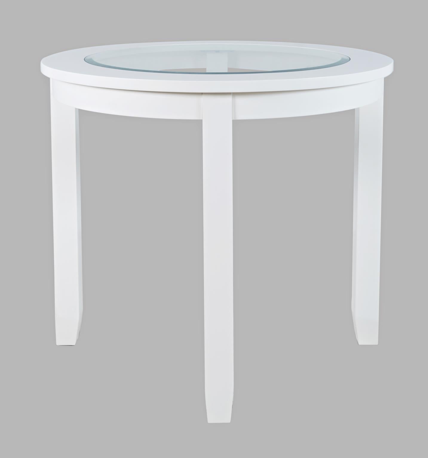 Urban Icon White Round Counter Table w/ 4 Stools - Ornate Home