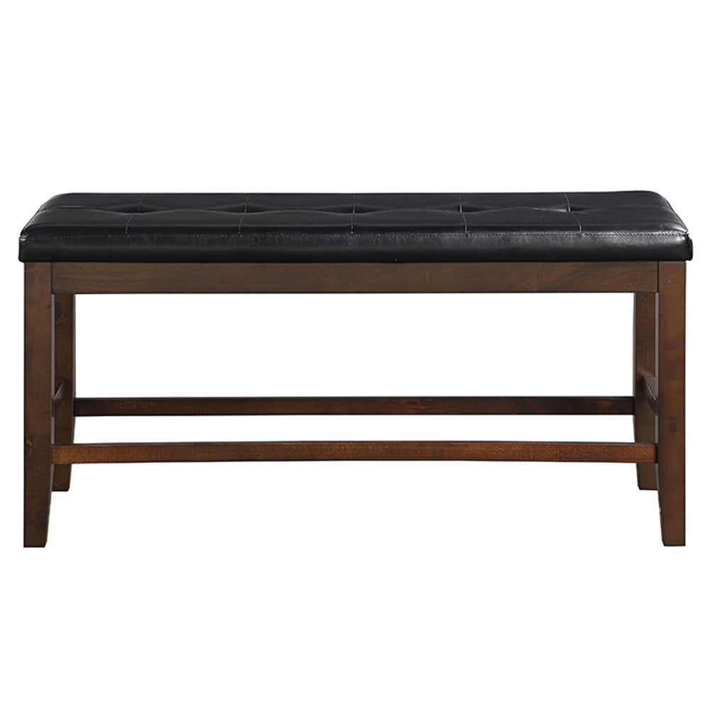 Urbana Black PU & Espresso Counter Height Bench - Ornate Home