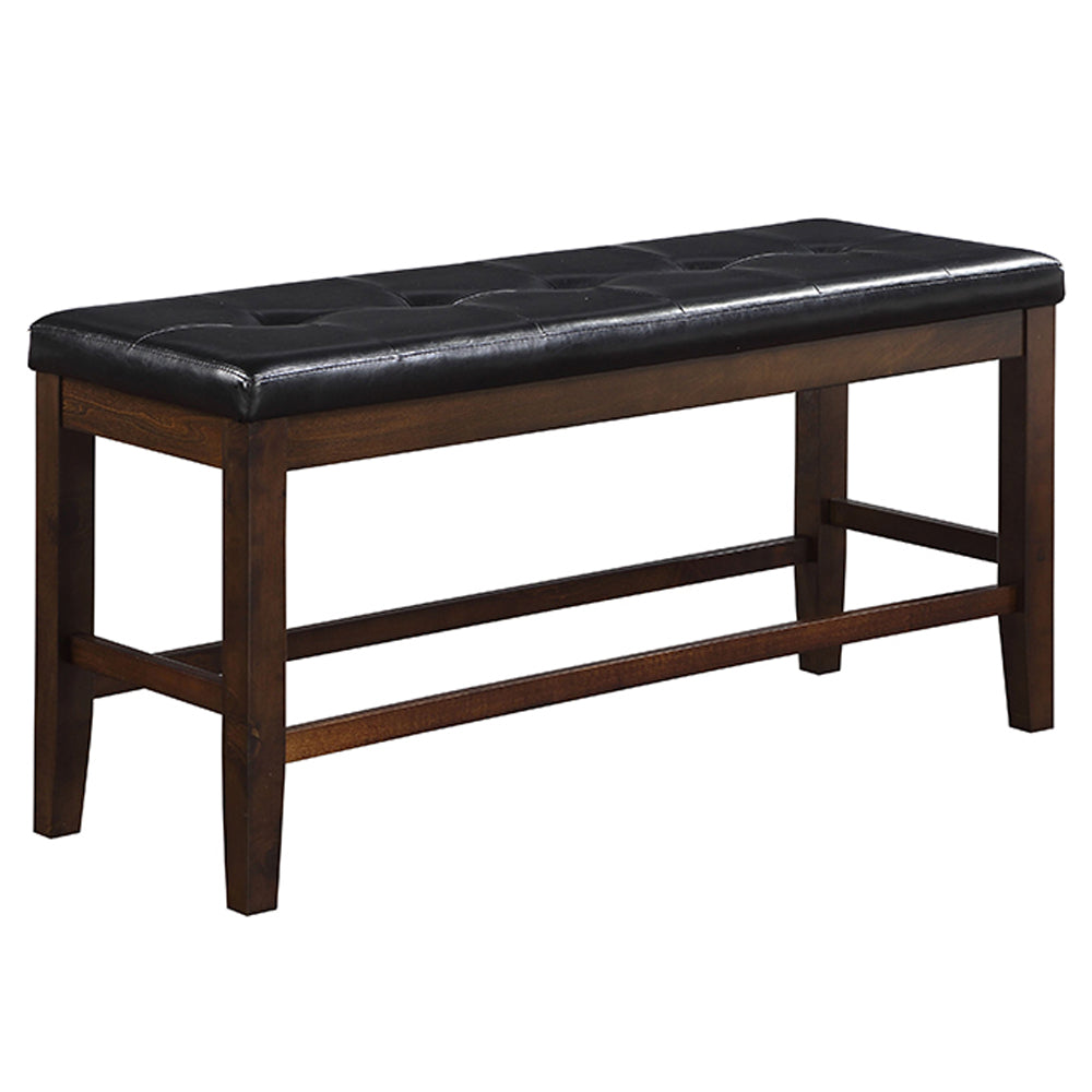 Urbana Black PU & Espresso Counter Height Bench - Ornate Home