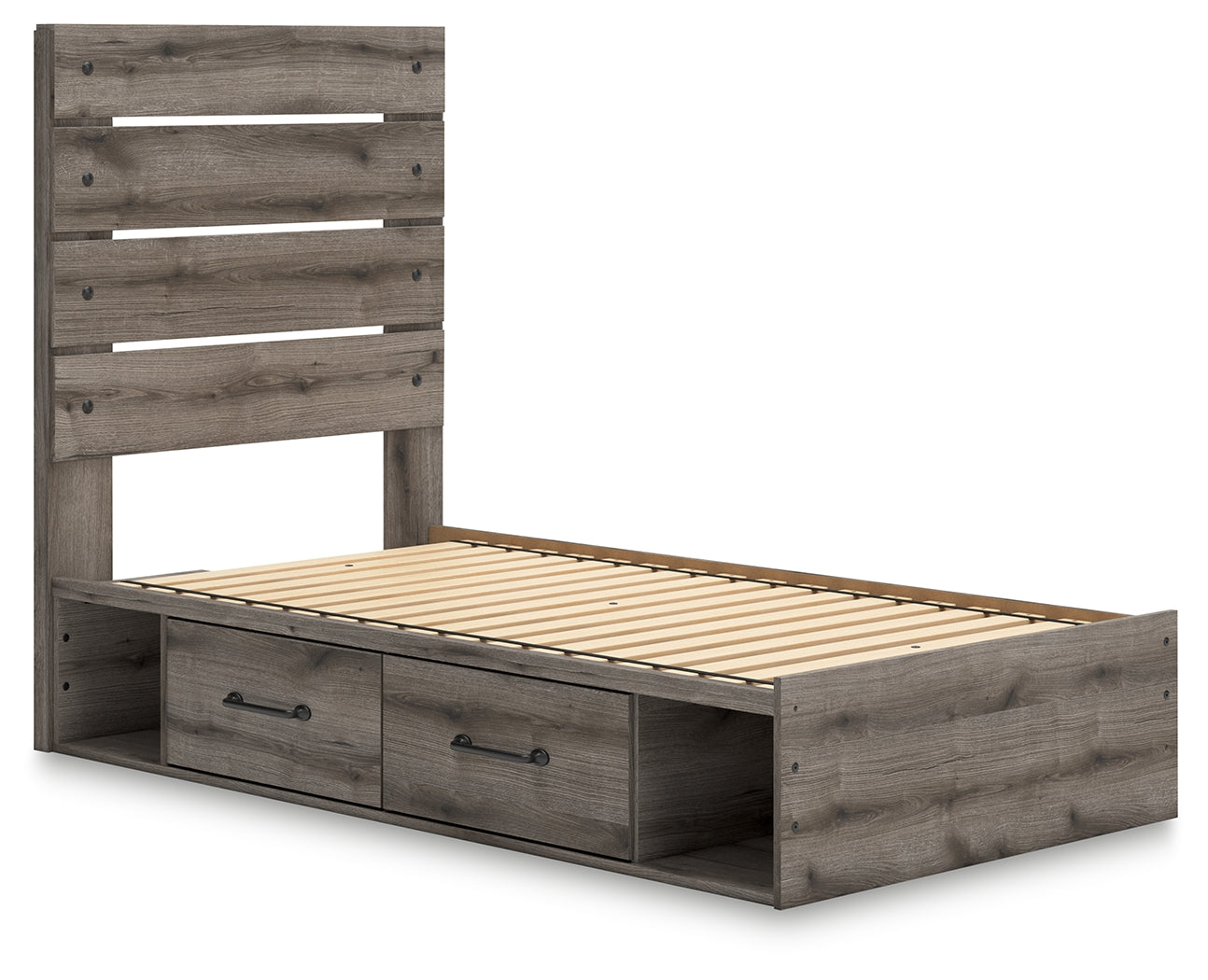 Urbanoore Brown Gray Twin Panel Storage Youth Bed (Online Special Price) - Ornate Home