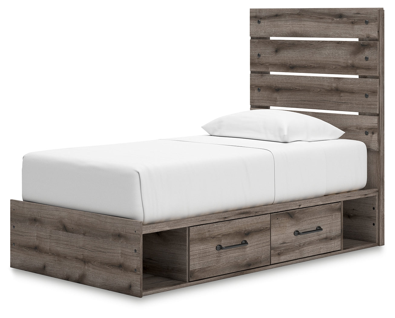 Urbanoore Brown Gray Twin Panel Youth Bed with Storage (Online Special Price) - Ornate Home