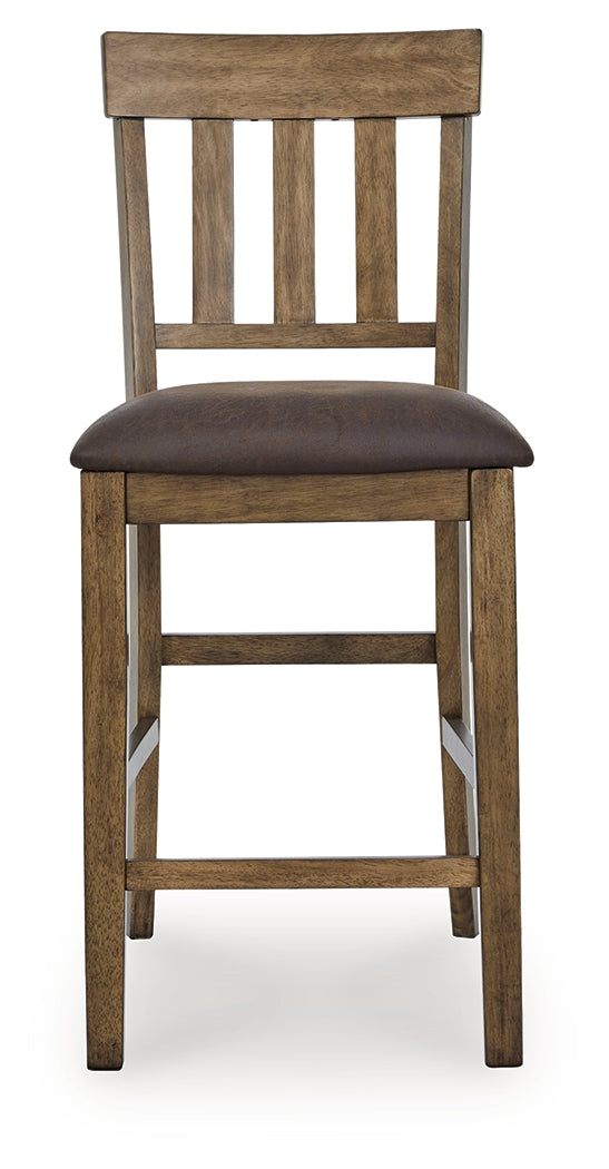 Urbinforte Light Brown Counter Height Extension Dining Table and 4 Barstools - Ornate Home