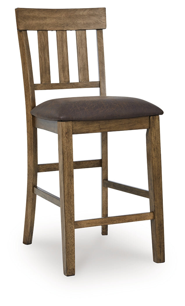 Urbinforte Light Brown Counter Height Extension Dining Table and 4 Barstools - Ornate Home