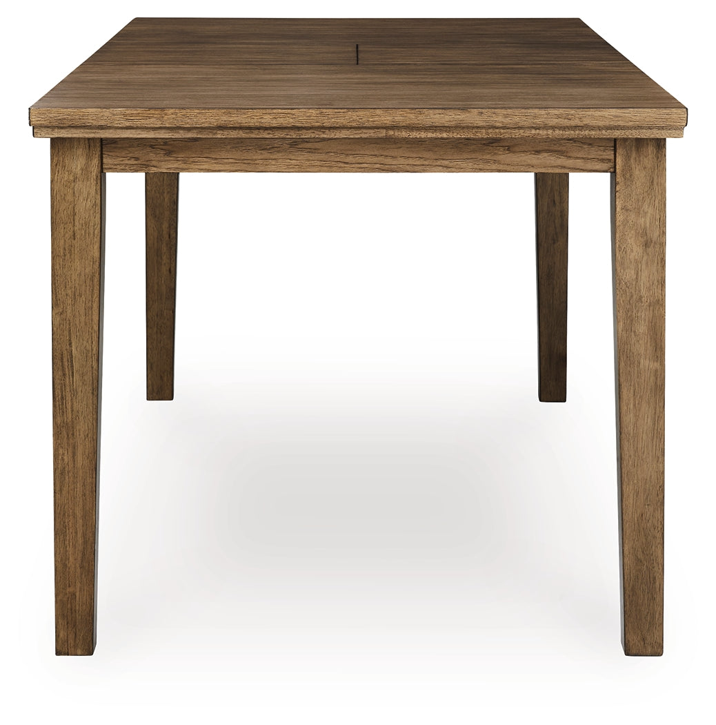 Urbinforte Light Brown Counter Height Extension Dining Table and 4 Barstools - Ornate Home