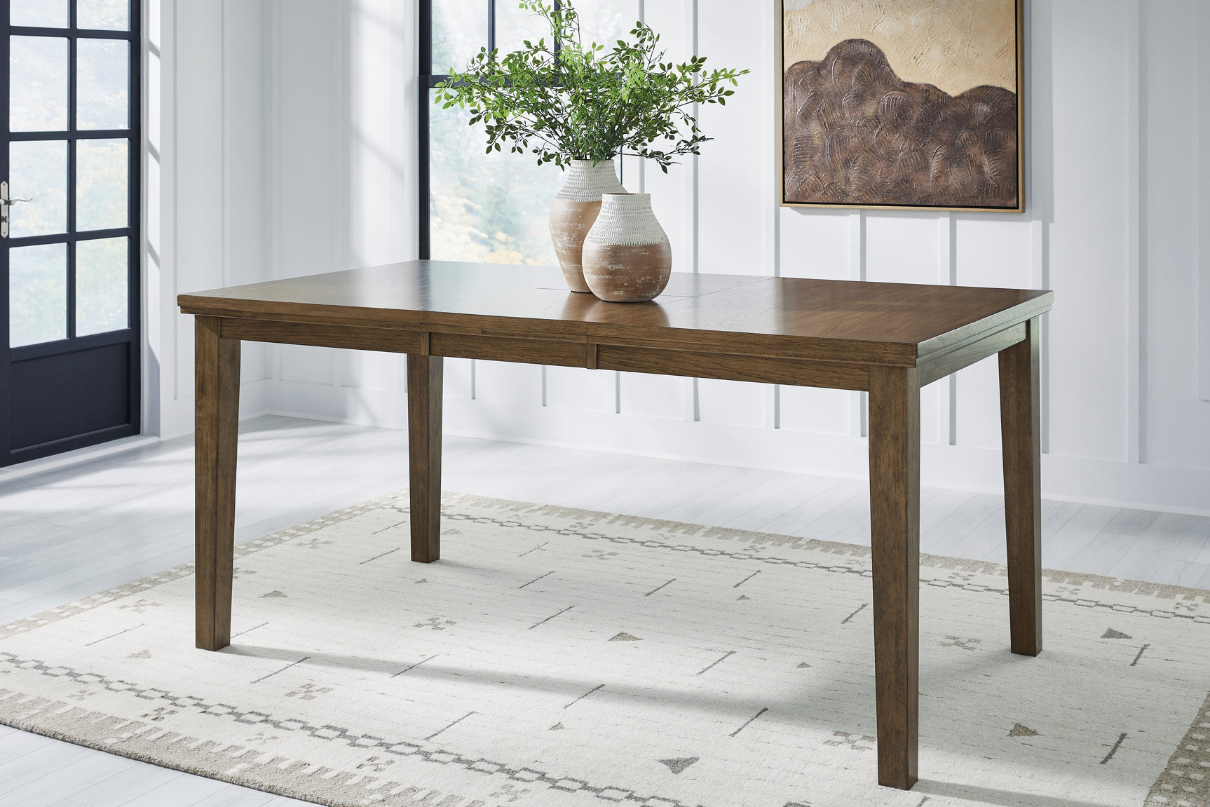 Urbinforte Light Brown Counter Height Extension Dining Table and 4 Barstools - Ornate Home