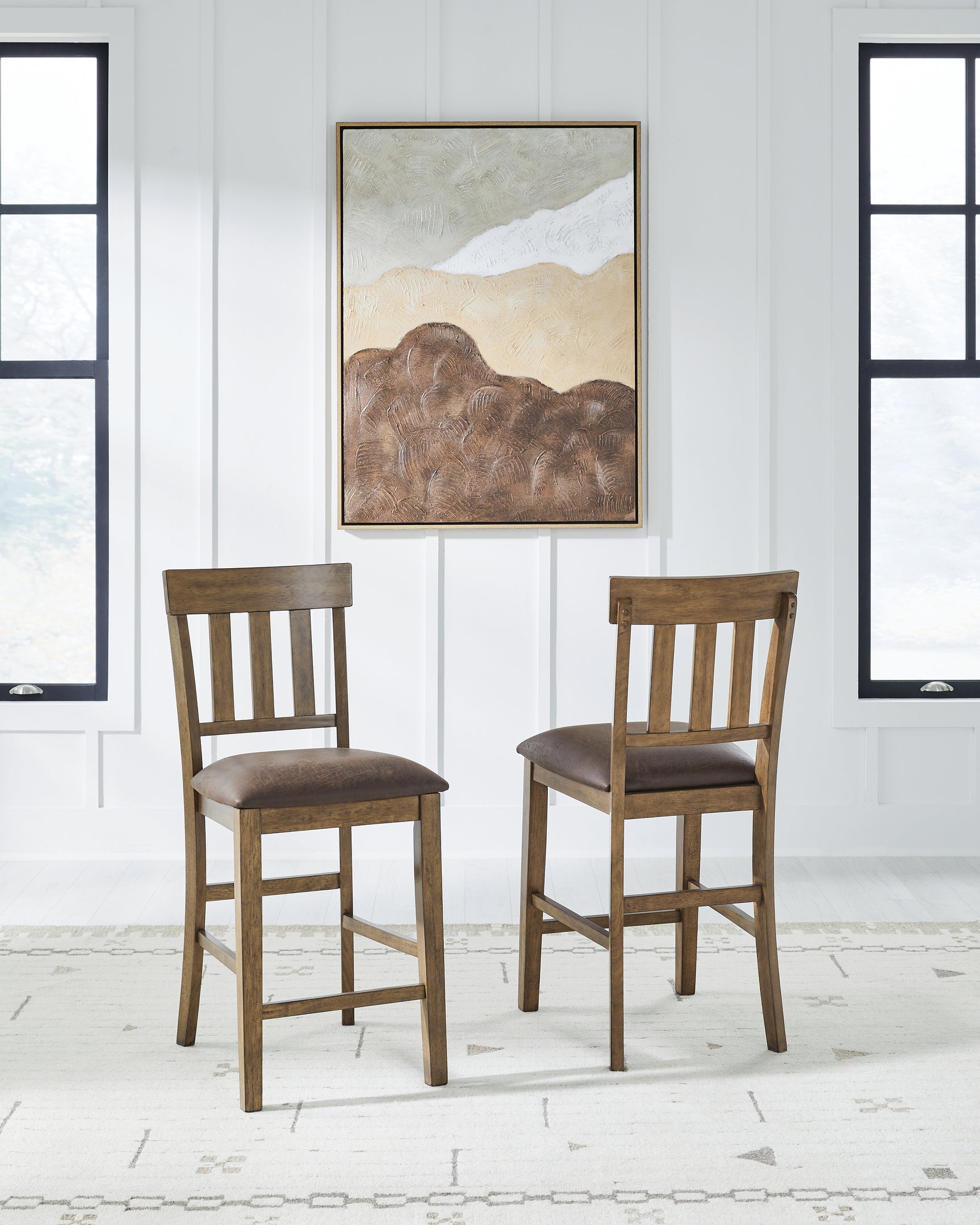 Urbinforte Light Brown Counter Height Extension Dining Table and 4 Barstools - Ornate Home