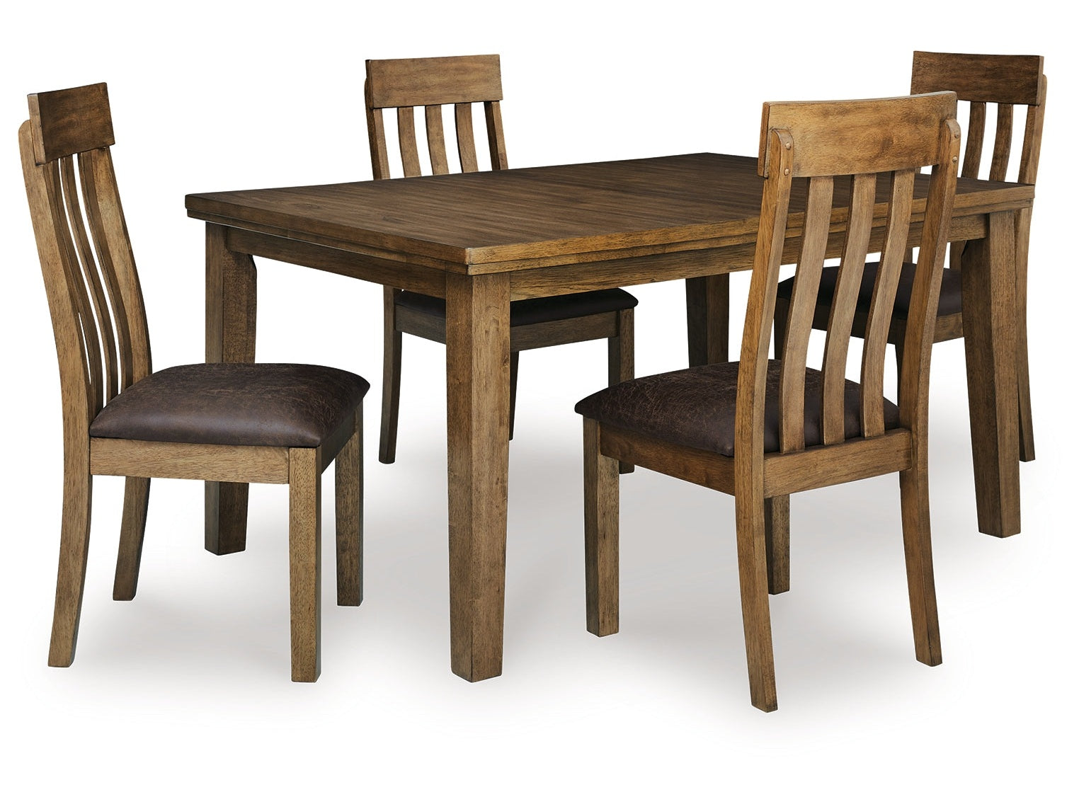 Urbinforte Light Brown Extension Dining Table and 4 Chairs - Ornate Home