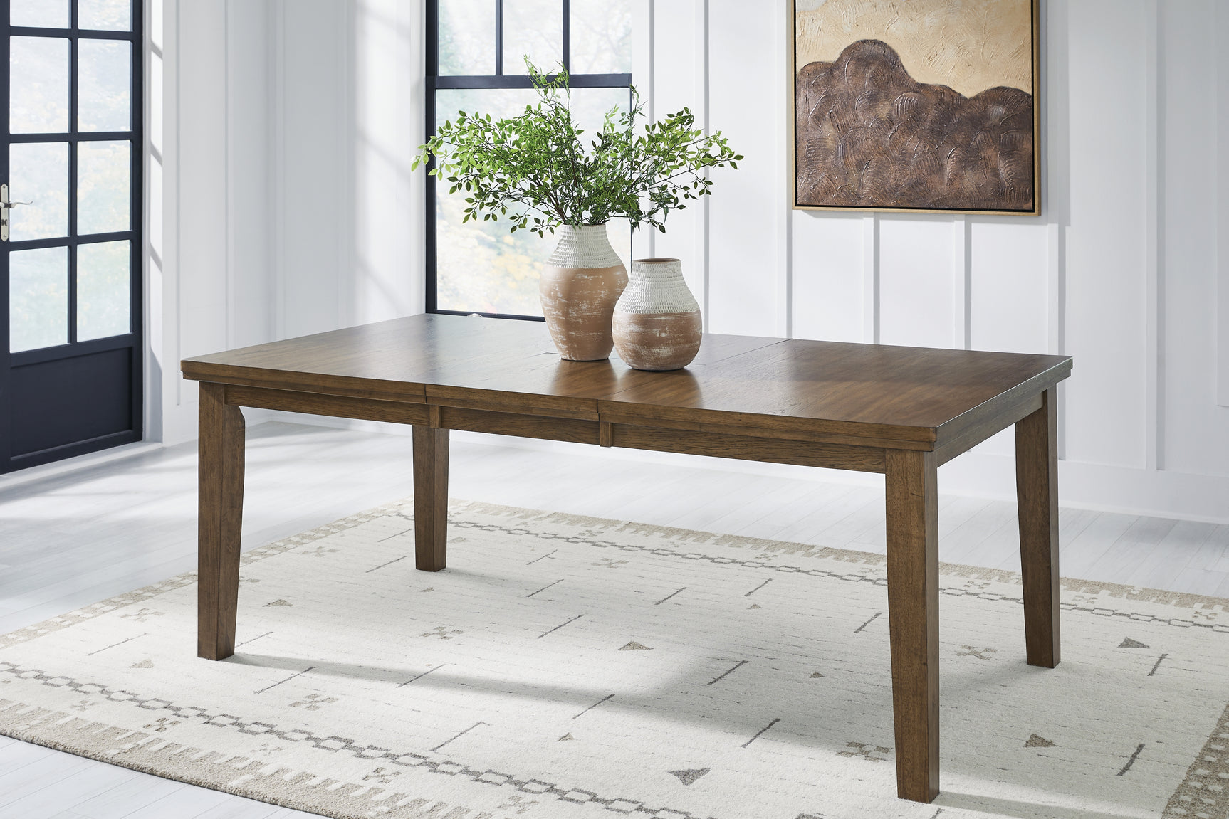 Urbinforte Light Brown Extension Dining Table and 6 Chairs - Ornate Home