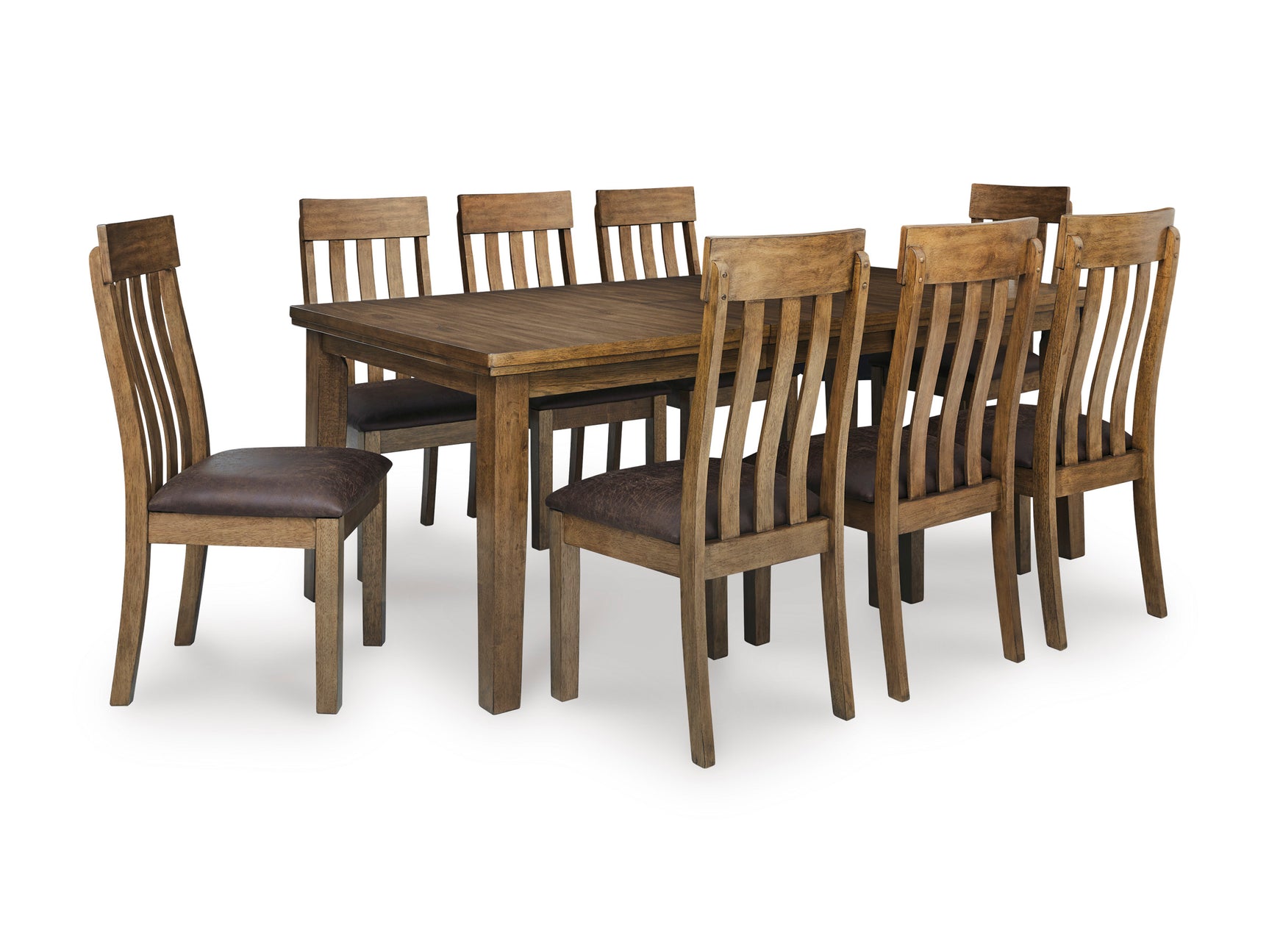 Urbinforte Light Brown Extension Dining Table and 8 Chairs - Ornate Home