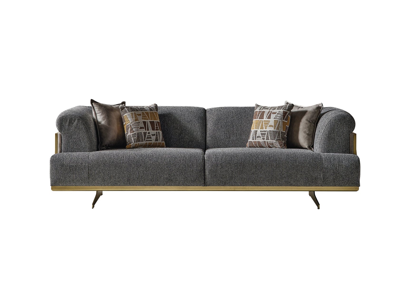 Urla Grey 4-pieces (Sofa & Module Sofa & 2 Chair) Living Room Set
