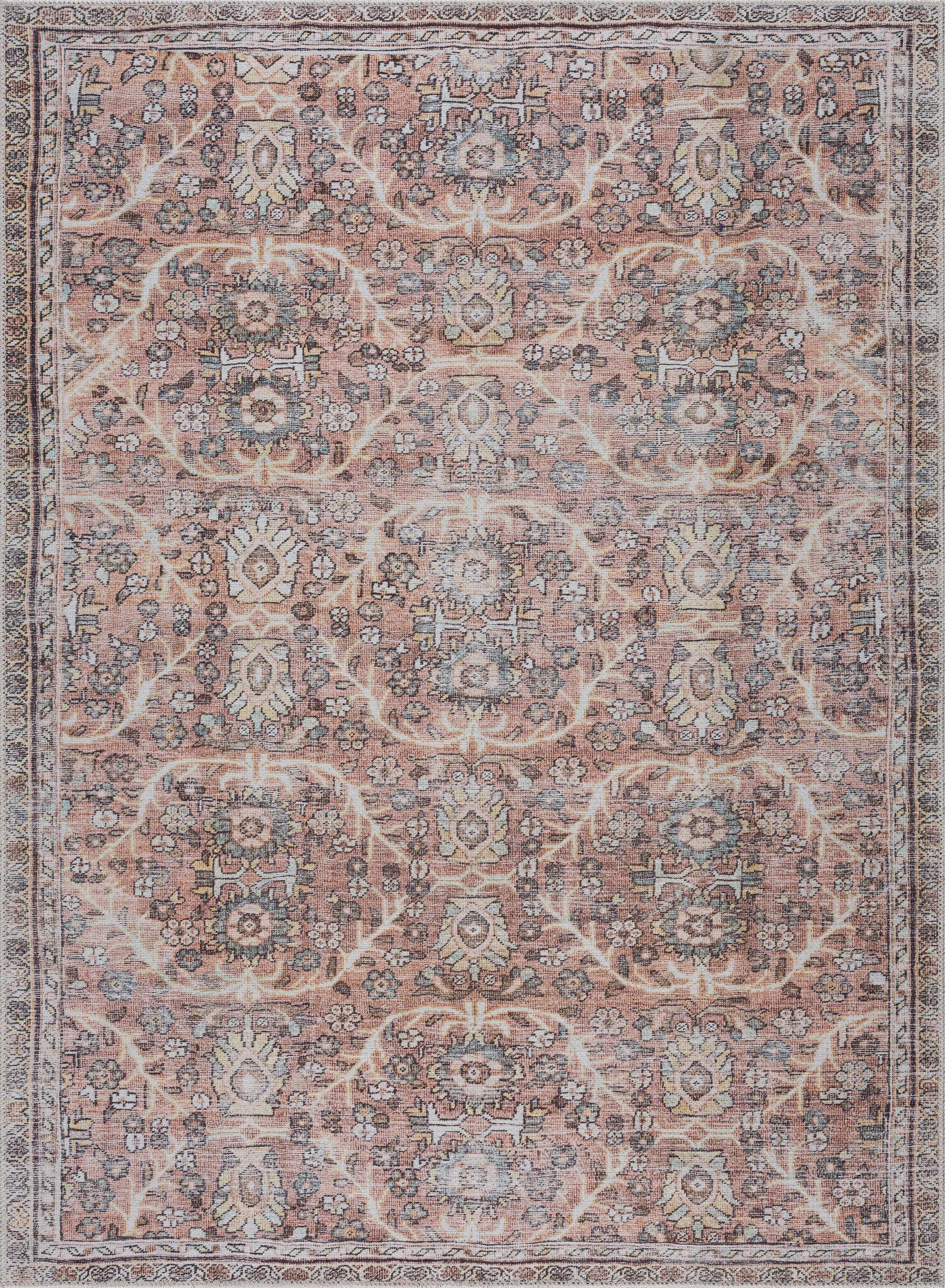 Urpi Rose & Brown Washable Area Rug - Clearance - Ornate Home