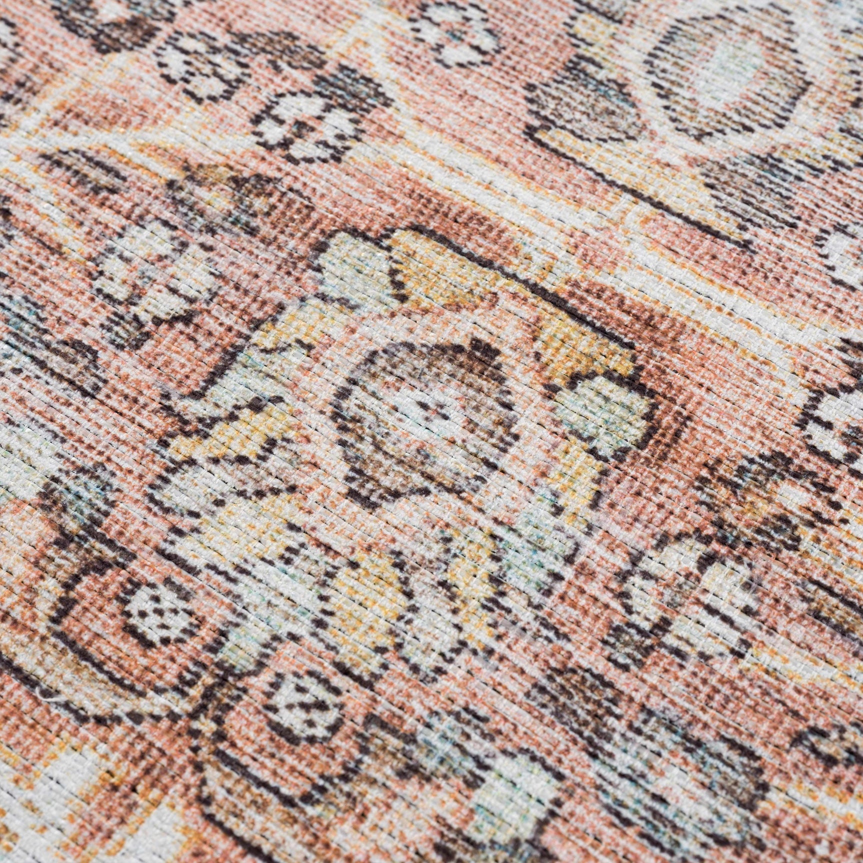 Urpi Rose & Brown Washable Area Rug - Clearance - Ornate Home