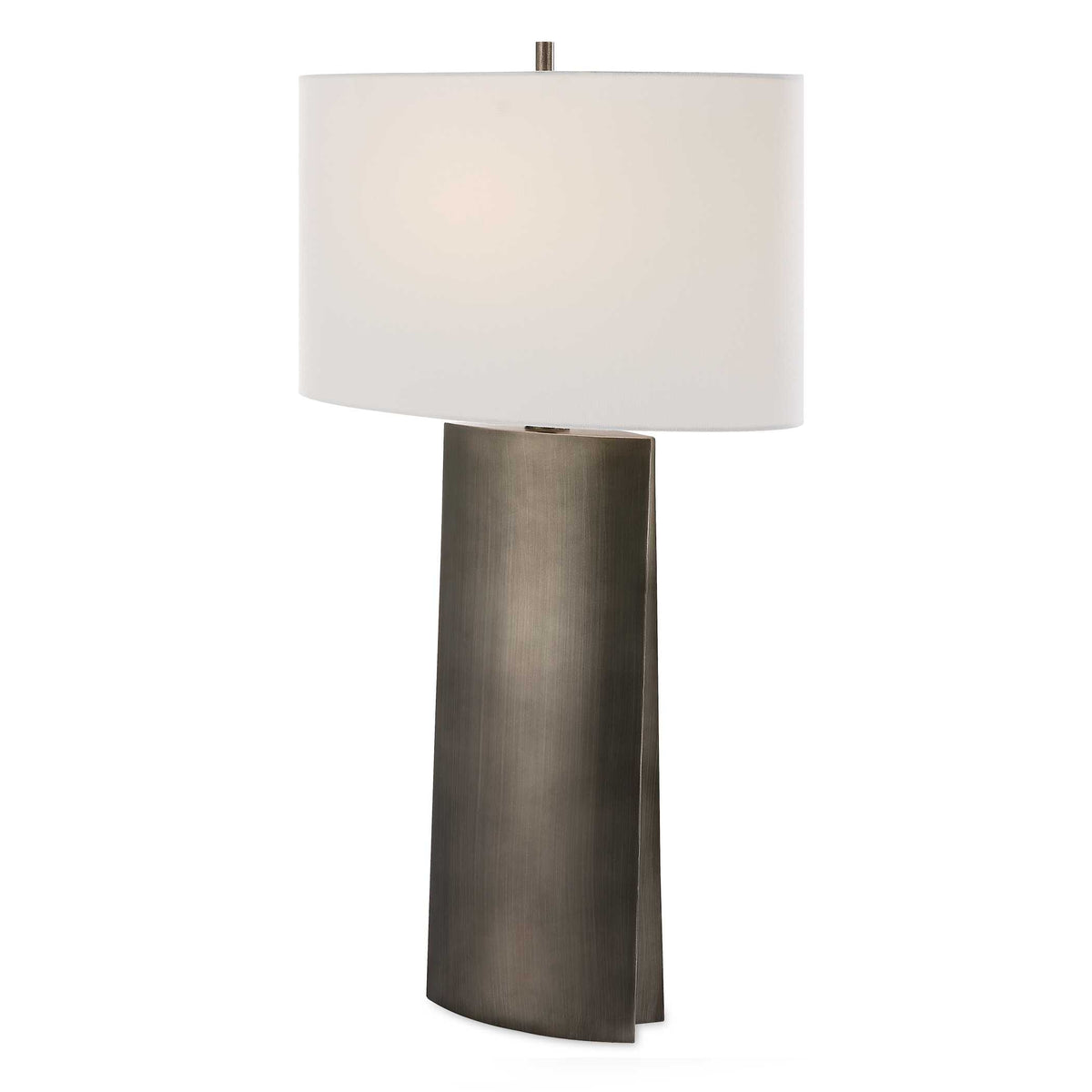 V-Groove Black/Gray Modern Table Lamp - Ornate Home