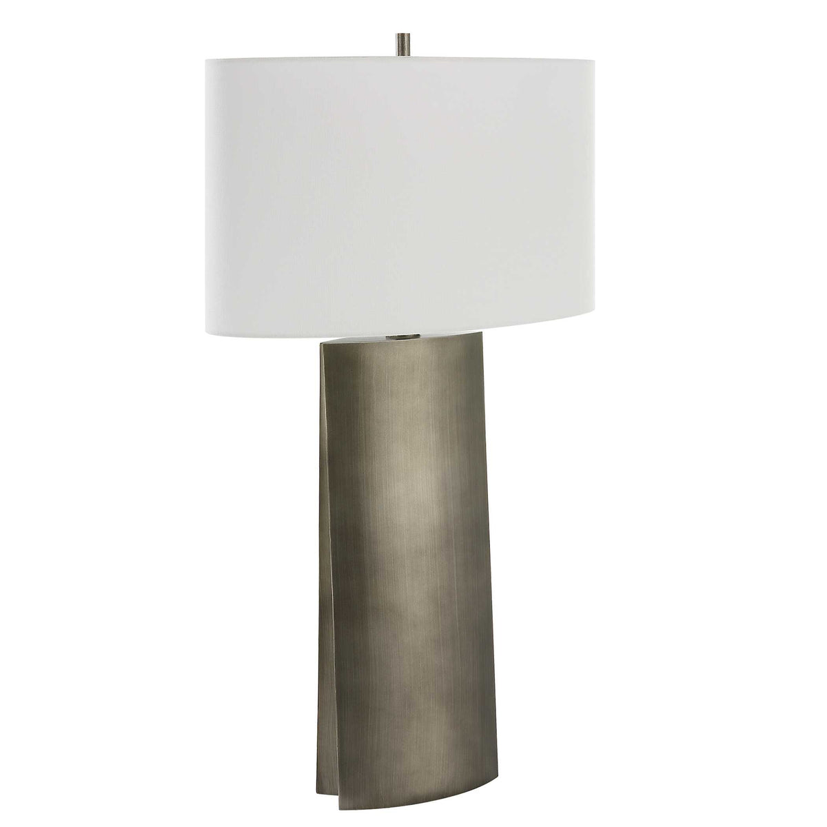 V-Groove Black/Gray Modern Table Lamp - Ornate Home