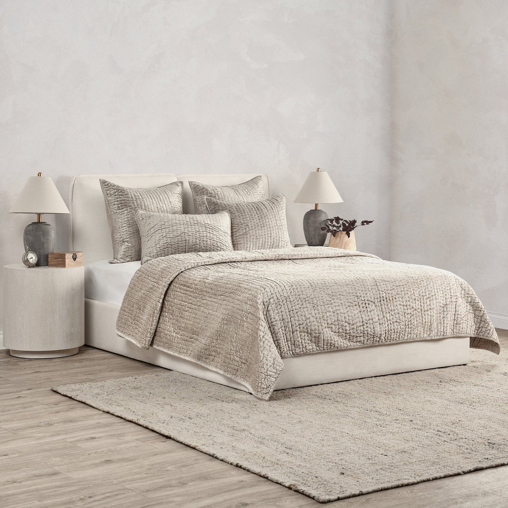Bari Pebble Velvet Quilt Collection