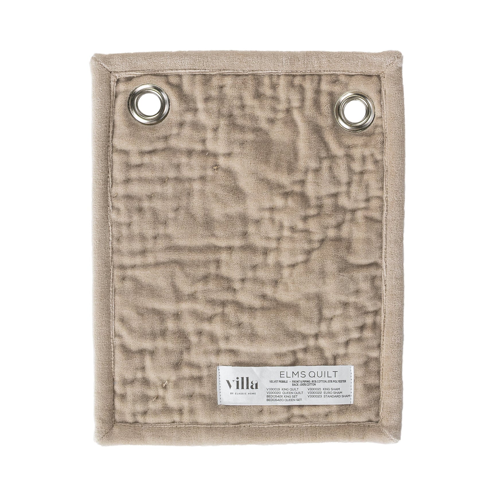 Elms Velvet Pebble Velvet Quilt Collection