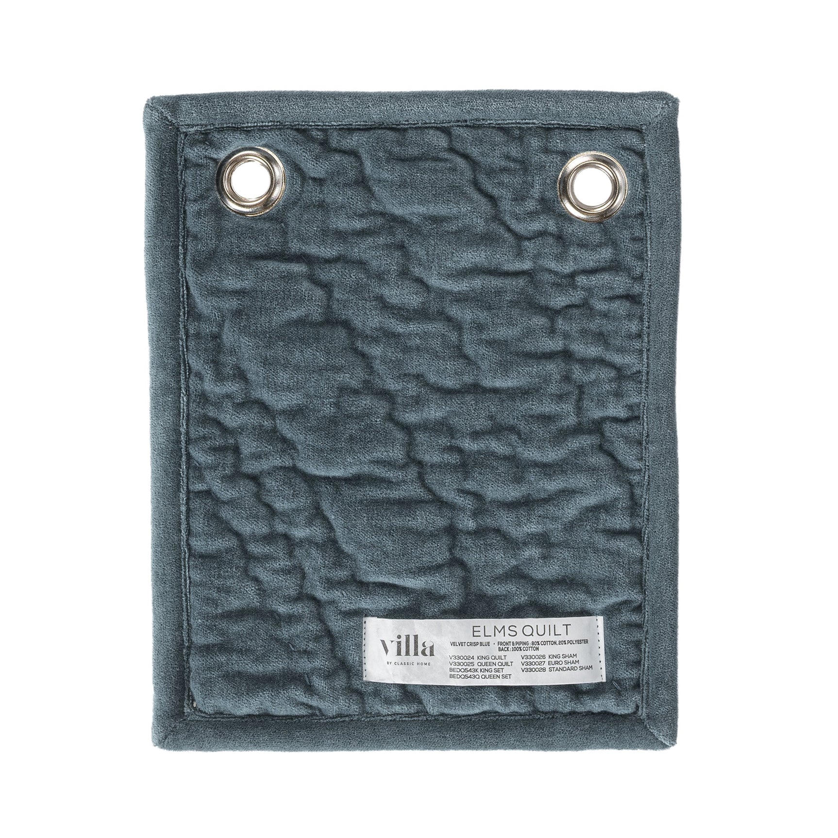 Elms Crisp Blue Velvet Quilt Collection