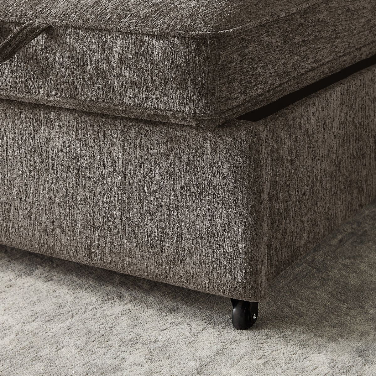 Arnold Ash Brown 76"W Chenille Convertible Sleeper Sofa