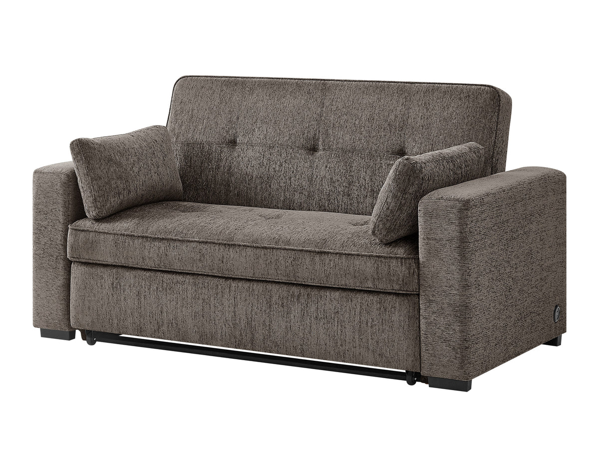 Arnold Ash Brown 76"W Chenille Convertible Sleeper Sofa