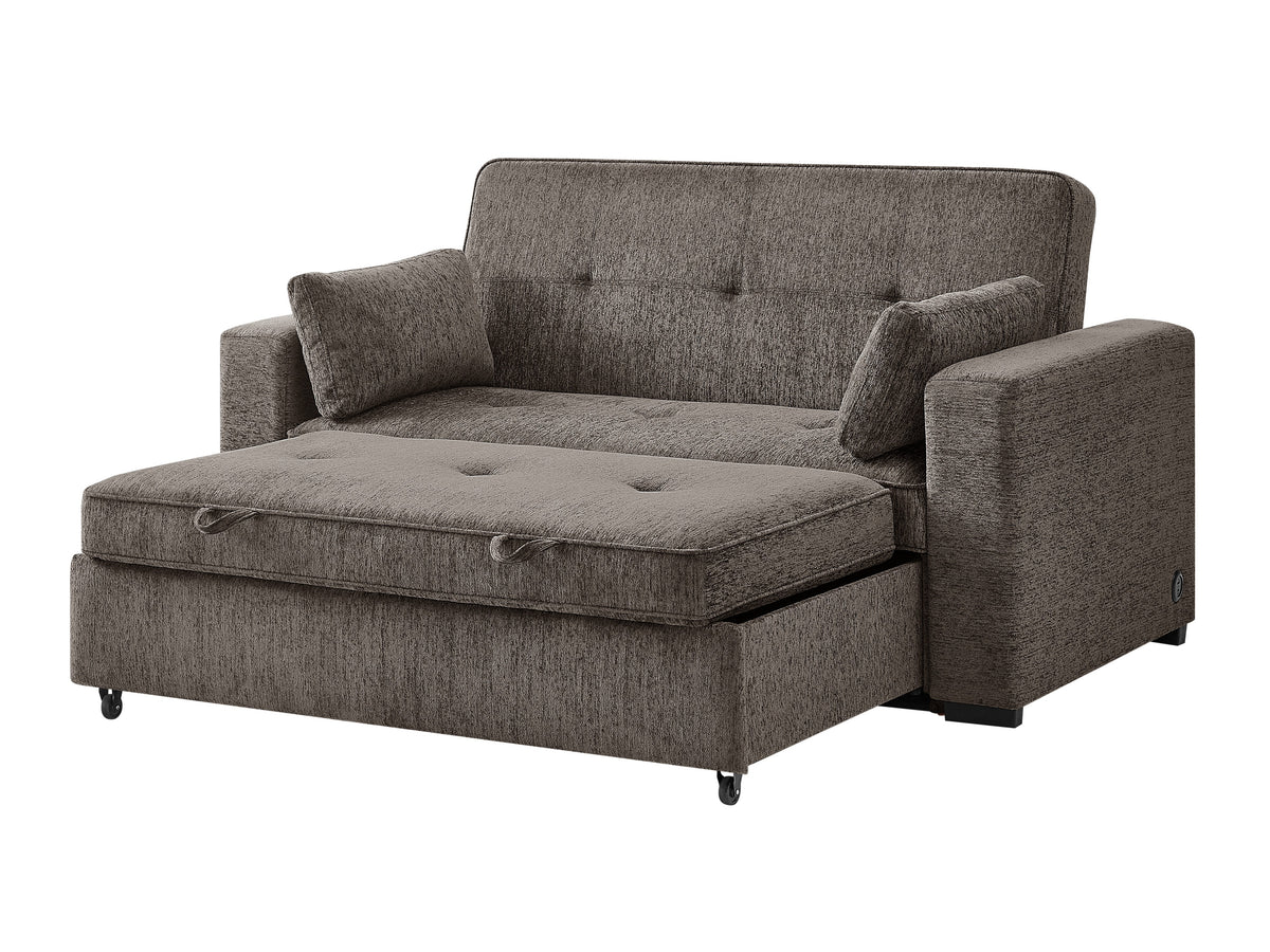Arnold Ash Brown 76"W Chenille Convertible Sleeper Sofa