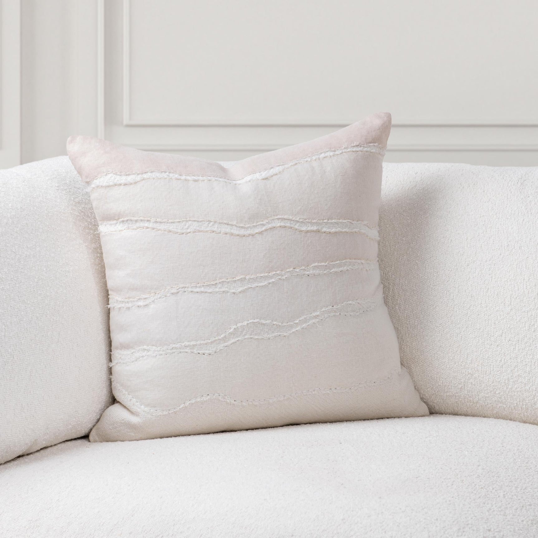 VC Bikram Ivory/Natural 22x22 Throw Pillow (Set of 2) - Ornate Home