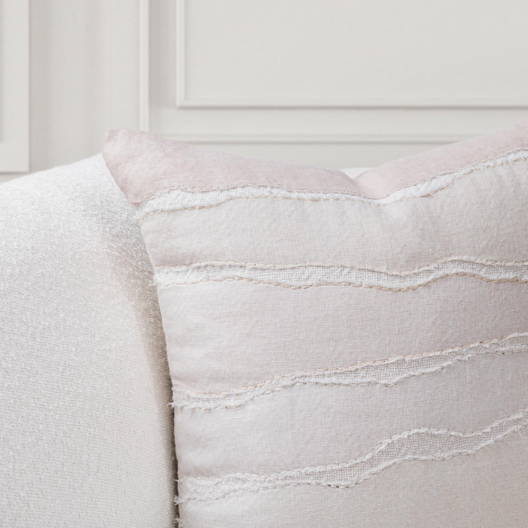 VC Bikram Ivory/Natural 22x22 Throw Pillow (Set of 2) - Ornate Home