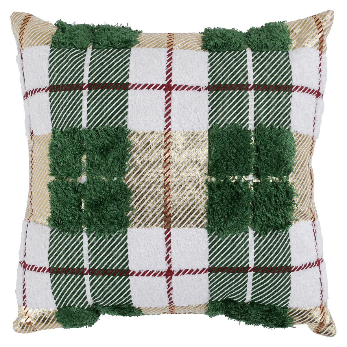 VE Plaid Green Texture Multi Multiple Sizes Throw Pillow - Ornate Home