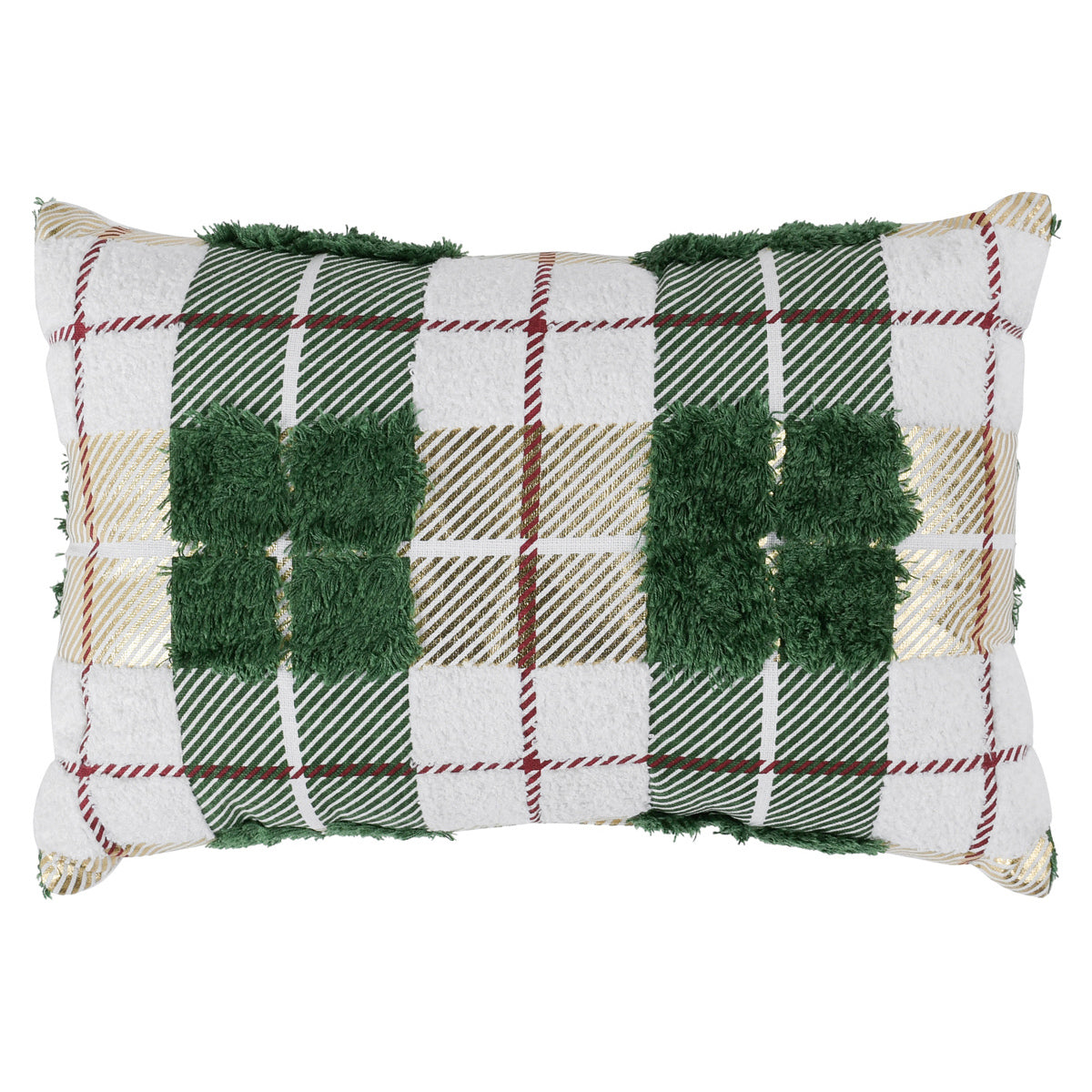 VE Plaid Green Texture Multi Multiple Sizes Throw Pillow - Ornate Home