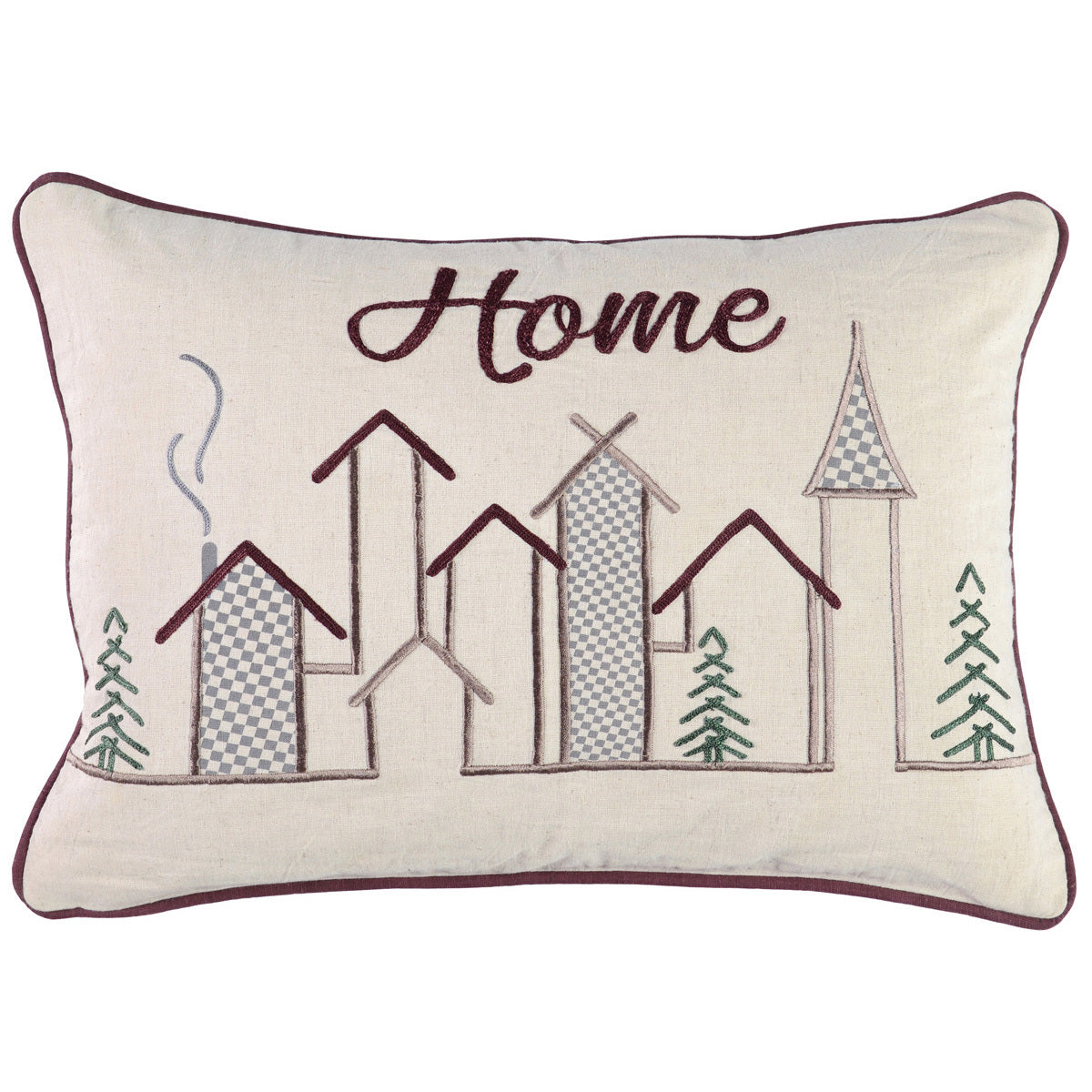 VE Winter Town Natural 14x20 Throw Pillow - Ornate Home