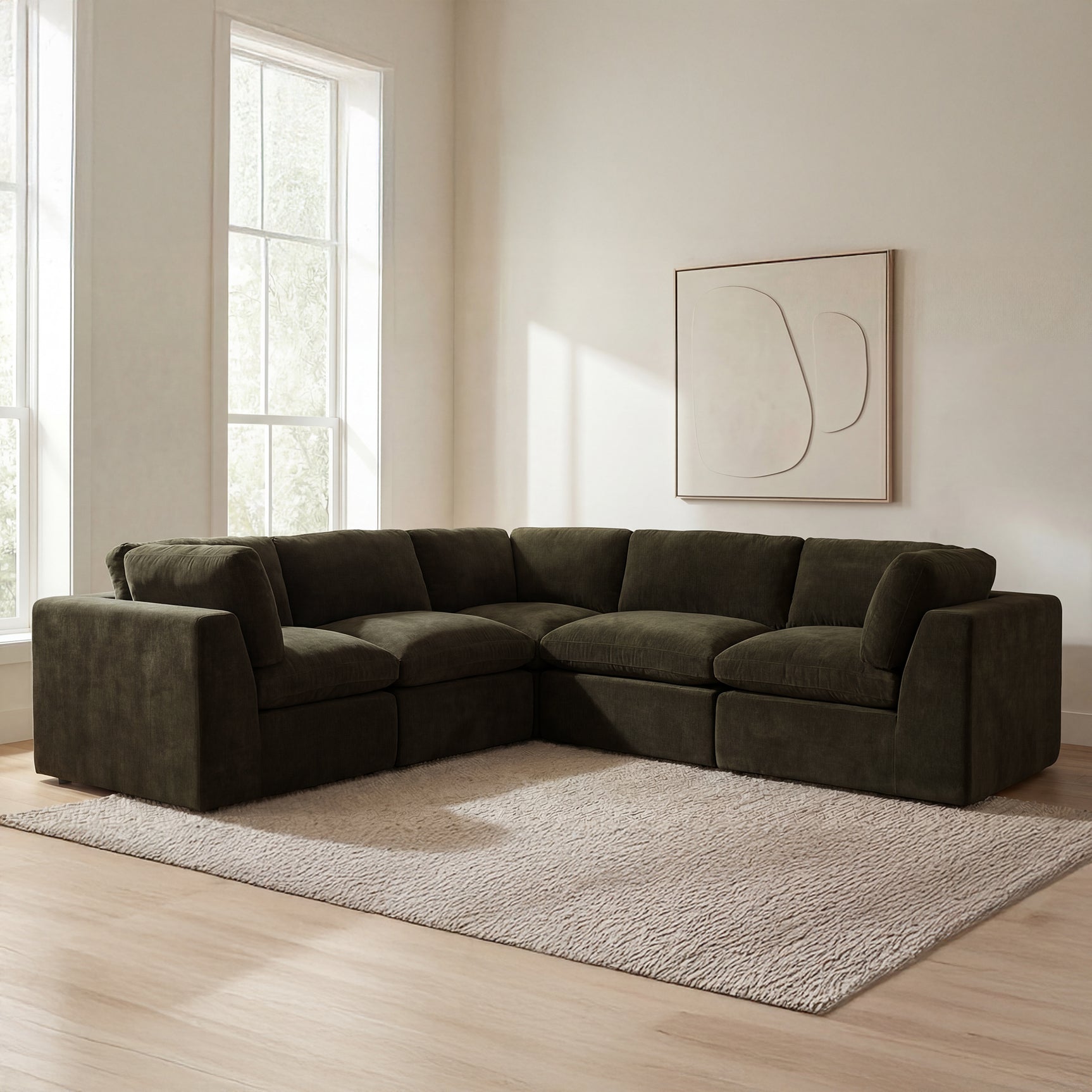 Cates Dark Green Classic L Modular Sectional
